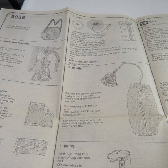 Simplicity 8938 Purse Pattern "Accessory Club" 6 diff pattern designs UNCUT - Picture 8 of 11